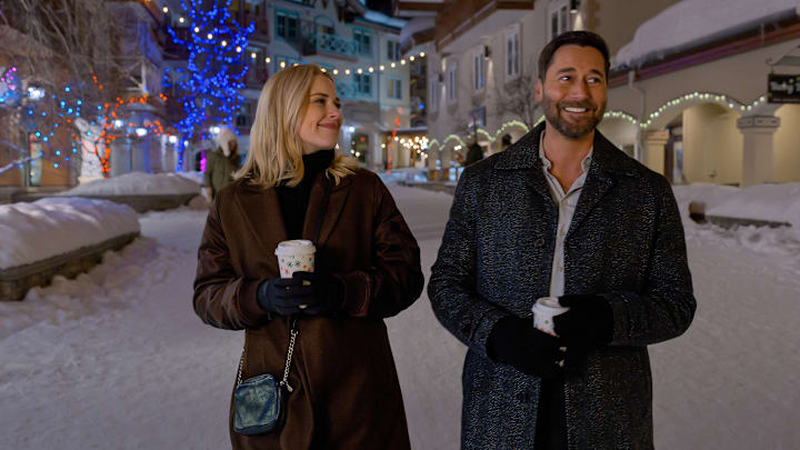 (L to R) Alexandra Breckenridge as Taylor and Ryan Eggold as Matthew in My Secret Santa