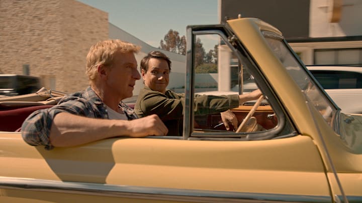 Cobra Kai. (L to R) William Zabka as Johnny Lawrence, Ralph Macchio as Daniel LaRusso in Cobra Kai. Cr. Courtesy of Netflix © 2025