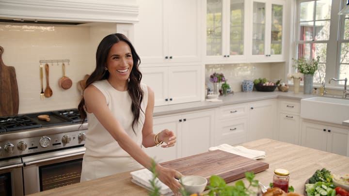 With Love, Meghan. Meghan, Duchess of Sussex in episode 105 of With Love, Meghan. Cr. Courtesy of Netflix © 2024