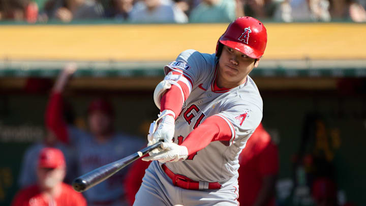 Sep 3, 2023; Oakland, California, USA; Los Angeles Angels designated hitter Shohei Ohtani (17)