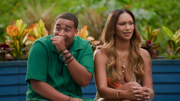 Temptation Island. (L to R) Sydney McGregor, Mikey Bivens in episode 209 of Temptation Island. Cr. Courtesy of Netflix © 2026