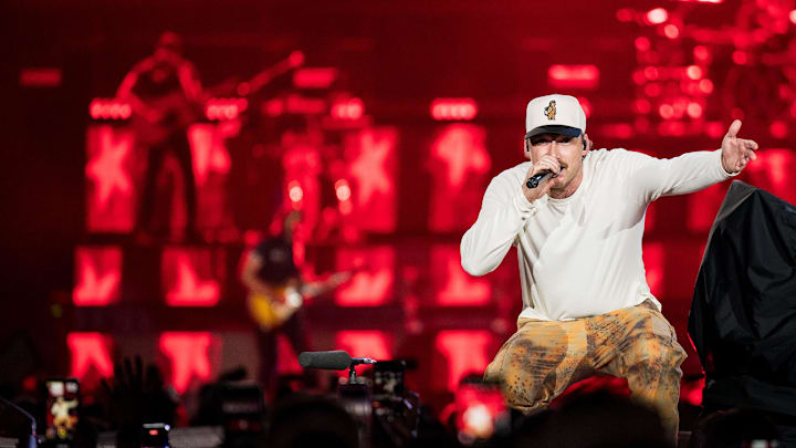 Morgan Wallen performs during his One Night at a Time Tour concert at Nissan Stadium in Nashville, Tenn., Thursday, May 2, 2024.