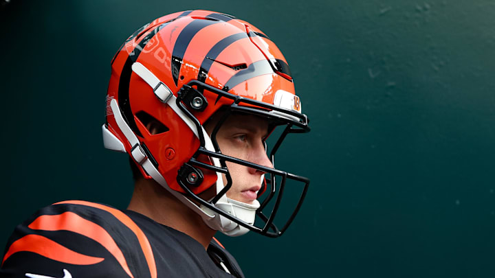 Aug 7, 2025; Philadelphia, Pennsylvania, USA; Cincinnati Bengals quarterback Joe Burrow walks out of the tunnel for a game against the Philadelphia Eagles at Lincoln Financial Field. Mandatory Credit: Bill Streicher-Imagn Images