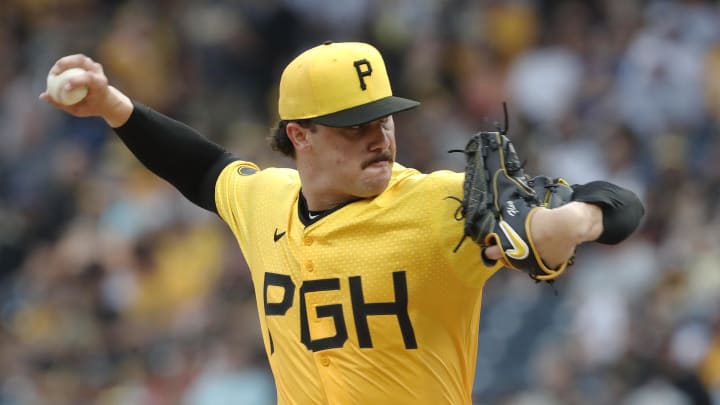 Jul 5, 2024; Pittsburgh, Pennsylvania, USA; Pittsburgh Pirates starting pitcher Paul Skenes (30) delivers a pitch against the New York Mets during the first inning at PNC Park. Mandatory Credit: Charles LeClaire-USA TODAY Sports Jul 5, 2024; Pittsburgh, Pennsylvania, USA; Pittsburgh Pirates starting pitcher Paul Skenes (30) delivers a pitch against the New York Mets during the first inning at PNC Park. Mandatory Credit: Charles LeClaire-USA TODAY Sports