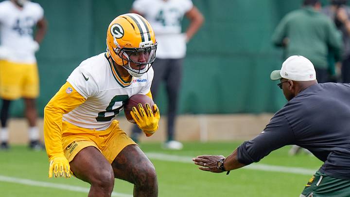 Green Bay Packers running back Josh Jacobs. Green Bay Packers running back Josh Jacobs.