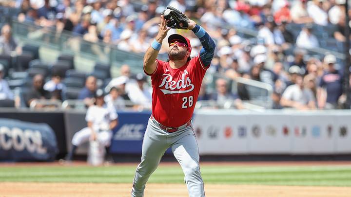 Jun 21, 2026; Bronx, New York, USA; Cincinnati Reds third baseman Eugenio Suárez (28) at Yankee Stadium. Mandatory Credit: Wendell Cruz-Imagn Images Jun 21, 2026; Bronx, New York, USA; Cincinnati Reds third baseman Eugenio Suárez (28) at Yankee Stadium. Mandatory Credit: Wendell Cruz-Imagn Images