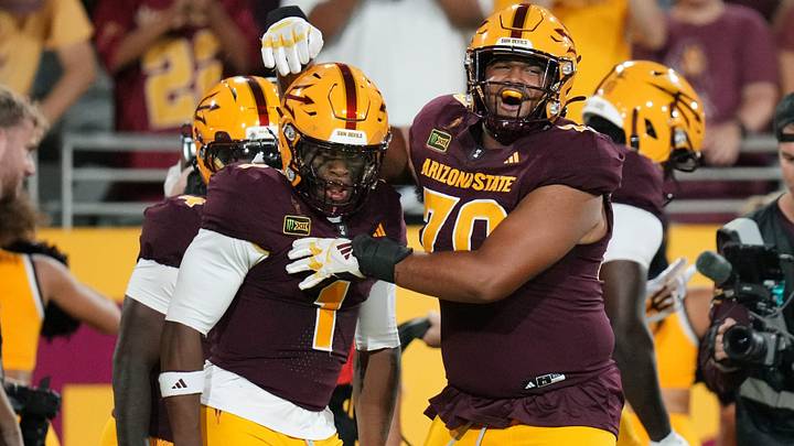 Jalen Klemm (70) is a former Husky who is an Arizona State starting offensive tackle. Jalen Klemm (70) is a former Husky who is an Arizona State starting offensive tackle.