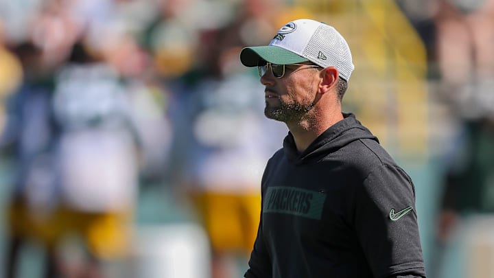 Green Bay Packers head coach Matt LaFleur surveys practice on Tuesday, August 20, 2024, at Ray Nitschke Field in Ashwaubenon, Wis. 
Tork Mason/USA TODAY NETWORK-Wisconsin