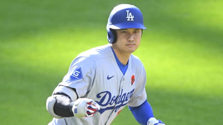 May 26, 2025; Cleveland, Ohio, USA; Los Angeles Dodgers designated hitter Shohei Ohtani (17) celebrates his solo home run in the first inning against the Cleveland Guardians at Progressive Field. Mandatory Credit: David Richard-Imagn Images