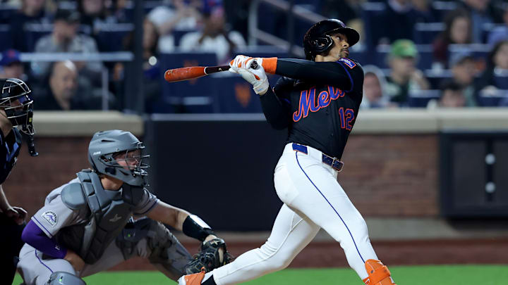 May 30, 2025; New York City, New York, USA; New York Mets shortstop Francisco Lindor (12) follows through on a solo home run against the Colorado Rockies during the eighth inning at Citi Field. Mandatory Credit: Brad Penner-Imagn Images May 30, 2025; New York City, New York, USA; New York Mets shortstop Francisco Lindor (12) follows through on a solo home run against the Colorado Rockies during the eighth inning at Citi Field. Mandatory Credit: Brad Penner-Imagn Images