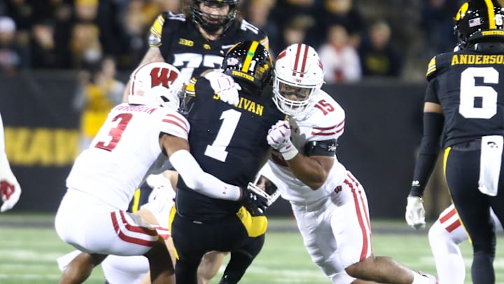 Brendan Sullivan, Nyzier Fourqurean, Sebastian Cheeks, Iowa Hawkeyes, Wisconsin Badgers