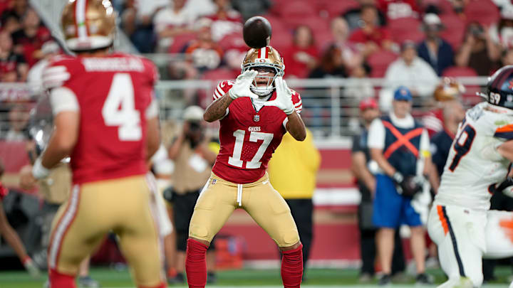 San Francisco 49ers wide receiver Jordan Watkins (17) San Francisco 49ers wide receiver Jordan Watkins (17)