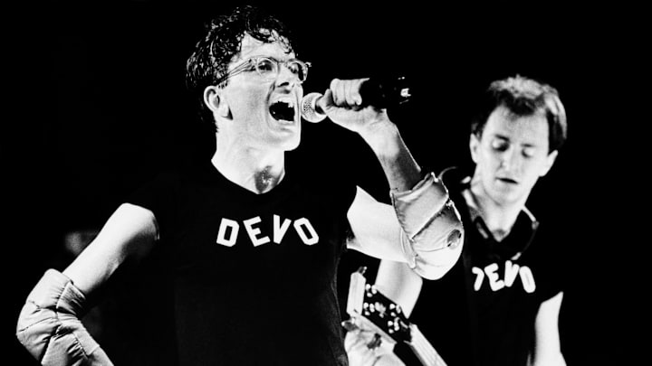 Mark Mothersbaugh performs with Devo at the Whiskey A Go Go in 1979.