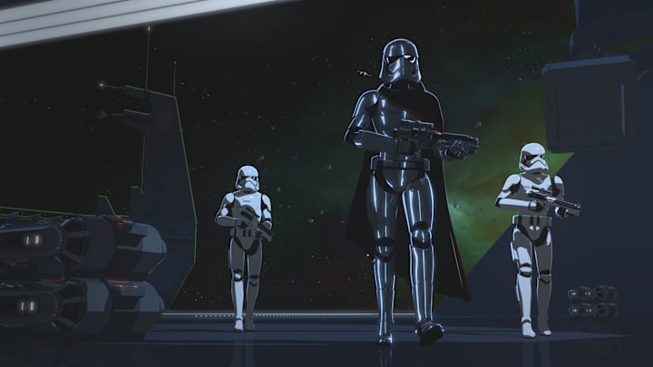 STAR WARS RESISTANCE - "Station Theta Black" - When Poe and Kaz find an old First Order mining facility, BB-8 discovers the facility isnÕt so abandoned. This episode of "Star Wars Resistance" airs Sunday, Dec. 9 (10:00 - 10:30 P.M. EST) on Disney Channel. (Lucasfilm)
CAPTAIN PHASMA