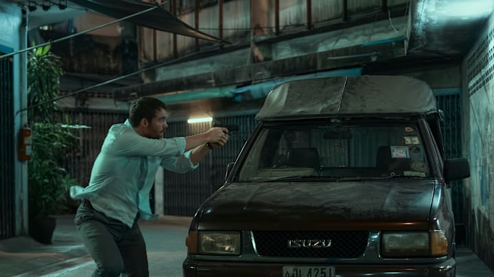 The Night Agent. Gabriel Basso as Peter Sutherland in episode 201 of The Night Agent. Cr. Siviroon Srisuwan/Netflix © 2024