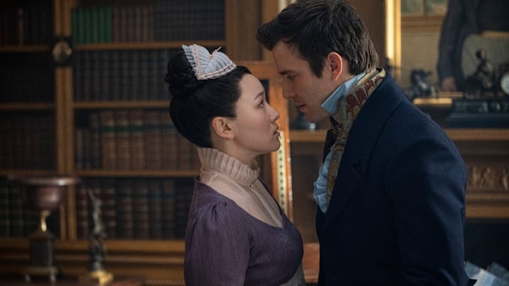 (L to R) Yerin Ha as Sophie Baek, Luke Thompson as Benedict Bridgerton in episode 405 of Bridgerton (L to R) Yerin Ha as Sophie Baek, Luke Thompson as Benedict Bridgerton in episode 405 of Bridgerton