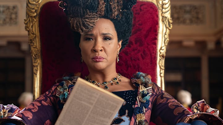 Bridgerton. Golda Rosheuvel as Queen Charlotte in episode 307 of Bridgerton. Cr. Liam Daniel/Netflix © 202