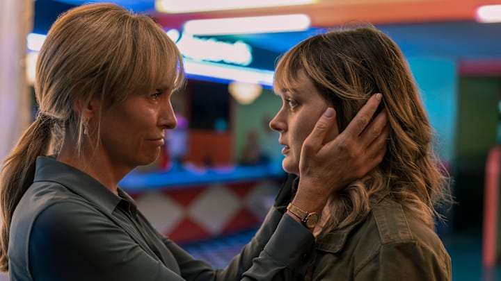 (L to R) Toni Collette as Laura Oliver, Bella Heathcote as Andy Oliver in episode 106 of Pieces of Her