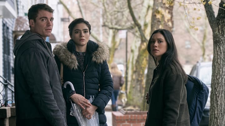 The Night Agent. (L to R) Gabriel Basso as Peter Sutherland, Arienne Mandi as Noor, Luciane Buchanan as Rose Larkin in episode 205 of The Night Agent