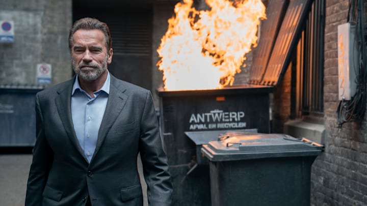 Fubar. Arnold Schwarzenegger as Luke Brunner in episode 101 of Fubar. Cr. Christos Kalohoridis/Netflix © 2023