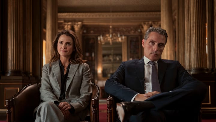 The Diplomat. (L to R) Keri Russell as Kate Wyler, Rufus Sewell as Hal Wyler in episode 305 of The Diplomat. Cr. Liam Daniel/Netflix © 2025