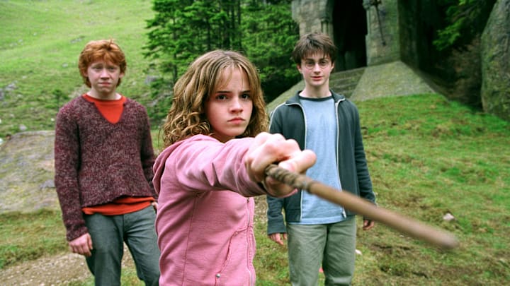 Ron Weasley (Rupert Grint), Hermione Granger (Emma Watson), and Harry Potter (Daniel Radcliffe) in Harry Potter and the Prisoner of Azkaban. (Courtesy of Fathom Entertainment)