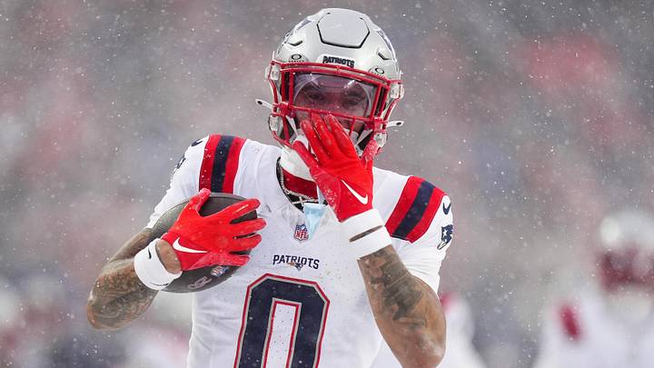 Jan 25, 2026; Denver, CO, USA; New England Patriots cornerback Christian Gonzalez (0) reacts after an interception against the Denver Broncos during the second half in the 2026 AFC Championship Game at Empower Field at Mile High. Mandatory Credit: Ron Chenoy-Imagn Images Jan 25, 2026; Denver, CO, USA; New England Patriots cornerback Christian Gonzalez (0) reacts after an interception against the Denver Broncos during the second half in the 2026 AFC Championship Game at Empower Field at Mile High. Mandatory Credit: Ron Chenoy-Imagn Images