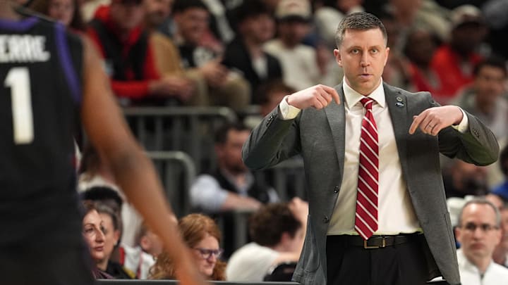Mar 19, 2026; Greenville, SC, USA; Ohio State Buckeyes Jake Diebler reacts in the first half during a first round game of the men's 2026 NCAA Tournament at Bon Secours Wellness Arena. Mandatory Credit: Jim Dedmon-Imagn Images Mar 19, 2026; Greenville, SC, USA; Ohio State Buckeyes Jake Diebler reacts in the first half during a first round game of the men's 2026 NCAA Tournament at Bon Secours Wellness Arena. Mandatory Credit: Jim Dedmon-Imagn Images