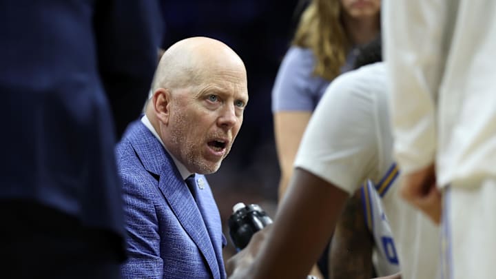 Mar 20, 2026; Philadelphia, PA, USA; UCLA Bruins head coach Mick Cronin in the second half during a first round game of the men's 2026 NCAA Tournament at Xfinity Mobile Arena. Mandatory Credit: Bill Streicher-Imagn Images