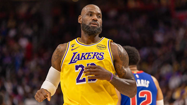 Mar 23, 2026; Detroit, Michigan, USA; Los Angeles Lakers LeBron James (23). Mandatory Credit: David Reginek-Imagn Images