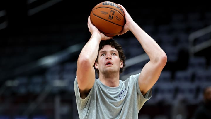 Feb 22, 2026; Washington, District of Columbia, USA; Charlotte Hornets center PJ Hall (16) takes a shot before a game against the Washington Wizards at Capital One Arena. Mandatory Credit: Daniel Kucin Jr.-Imagn Images