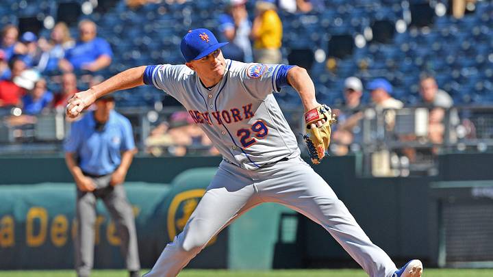 Aug 18, 2019; Kansas City, MO, USA; New York Mets relief pitcher Brad Brach (29) delivers a pitch during the eighth inning against the Kansas City Royals at Kauffman Stadium. Mandatory Credit: Peter G. Aiken/Imagn Images Aug 18, 2019; Kansas City, MO, USA; New York Mets relief pitcher Brad Brach (29) delivers a pitch during the eighth inning against the Kansas City Royals at Kauffman Stadium. Mandatory Credit: Peter G. Aiken/Imagn Images