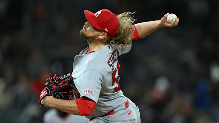 Apr 5, 2026; Detroit, Michigan, USA; St. Louis Cardinals pitcher Ryne Stanek (55) throws a pitch against the Detroit Tigers in the eighth inning at Comerica Park. Mandatory Credit: Lon Horwedel-Imagn Images Apr 5, 2026; Detroit, Michigan, USA; St. Louis Cardinals pitcher Ryne Stanek (55) throws a pitch against the Detroit Tigers in the eighth inning at Comerica Park. Mandatory Credit: Lon Horwedel-Imagn Images