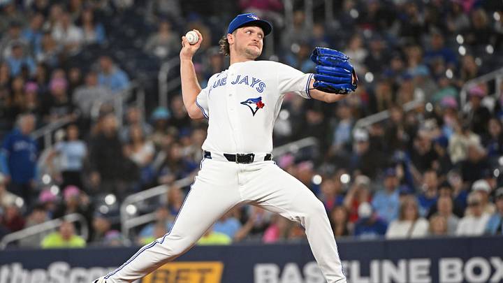 May 9, 2026; Toronto, Ontario, CAN; Toronto Blue Jays starting pitcher Trey Yesavage (39) pitches in the first inning against the Los Angeles Angels at Rogers Centre. Mandatory Credit: Gerry Angus-Imagn Images
