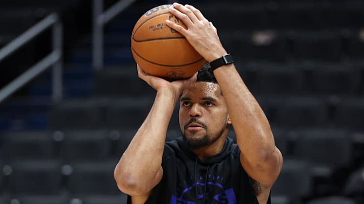 Mar 17, 2026; Washington, District of Columbia, USA; Detroit Pistons forward Tobias Harris (12) takes a shot before a game against the Washington Wizards at Capital One Arena. Mandatory Credit: Daniel Kucin Jr.-Imagn Images