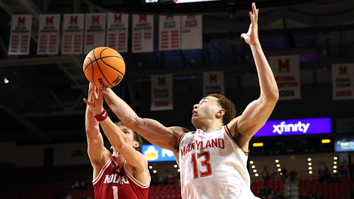 Maryland Terrapins forward Elijah Saunders (13). Credit: Daniel Kucin Jr.-Imagn Images