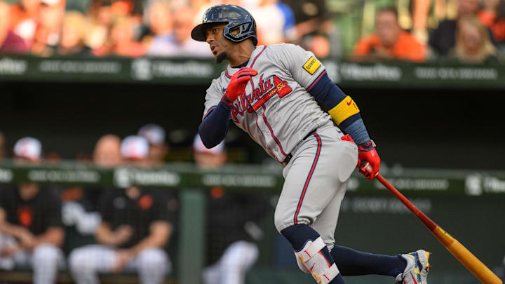 Ozzie Albies returns to the Atlanta Braves lineup and will get his first test as a right-handed only batter. Mandatory Credit: Reggie Hildred-Imagn Images