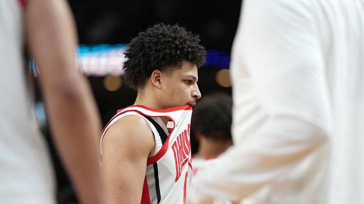 Mar 19, 2026; Greenville, SC, USA; Ohio State Buckeyes guard John Mobley Jr. (0) in the second half during a first round game of the men's 2026 NCAA Tournament at Bon Secours Wellness Arena. Mandatory Credit: Bob Donnan-Imagn Images Mar 19, 2026; Greenville, SC, USA; Ohio State Buckeyes guard John Mobley Jr. (0) in the second half during a first round game of the men's 2026 NCAA Tournament at Bon Secours Wellness Arena. Mandatory Credit: Bob Donnan-Imagn Images
