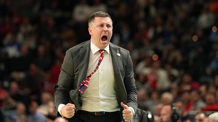 Mar 19, 2026; Greenville, SC, USA; Ohio State Buckeyes head coach Jake Diebler reacts against the Texas Christian University Horned Frogs in the second half during a first round game of the men's 2026 NCAA Tournament at Bon Secours Wellness Arena. Mandatory Credit: Bob Donnan-Imagn Images Mar 19, 2026; Greenville, SC, USA; Ohio State Buckeyes head coach Jake Diebler reacts against the Texas Christian University Horned Frogs in the second half during a first round game of the men's 2026 NCAA Tournament at Bon Secours Wellness Arena. Mandatory Credit: Bob Donnan-Imagn Images