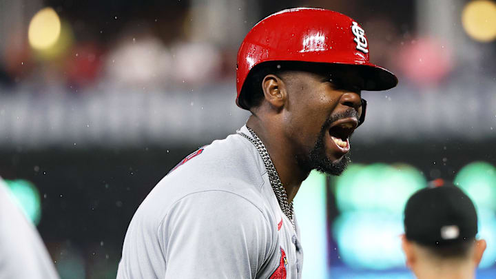 May 27, 2025; Baltimore, Maryland, USA; St. Louis Cardinals outfielder Jordan Walker (18) celebrates after hitting an RBI triple during the eighth inning against the Baltimore Orioles at Oriole Park at Camden Yards. Mandatory Credit: Daniel Kucin Jr.-Imagn Images May 27, 2025; Baltimore, Maryland, USA; St. Louis Cardinals outfielder Jordan Walker (18) celebrates after hitting an RBI triple during the eighth inning against the Baltimore Orioles at Oriole Park at Camden Yards. Mandatory Credit: Daniel Kucin Jr.-Imagn Images