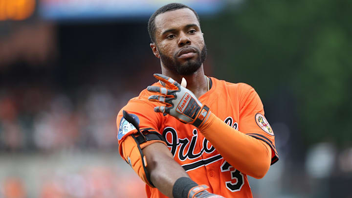 Jul 12, 2025; Baltimore, Maryland, USA; Baltimore Orioles outfielder Cedric Mullins (31) looks on during the seventh inning against the Miami Marlins at Oriole Park at Camden Yards. Mandatory Credit: Daniel Kucin Jr.-Imagn Images Jul 12, 2025; Baltimore, Maryland, USA; Baltimore Orioles outfielder Cedric Mullins (31) looks on during the seventh inning against the Miami Marlins at Oriole Park at Camden Yards. Mandatory Credit: Daniel Kucin Jr.-Imagn Images