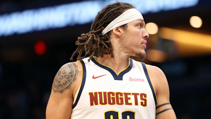 Jan 22, 2026; Washington, District of Columbia, USA; Denver Nuggets forward Aaron Gordon (32) looks on during the first half against the Washington Wizards at Capital One Arena. Mandatory Credit: Daniel Kucin Jr.-Imagn Images