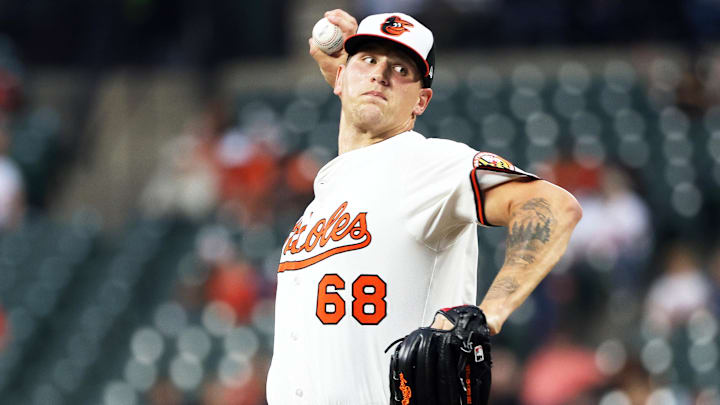 Sep 10, 2025; Baltimore, Maryland, USA; Baltimore Orioles pitcher Tyler Wells (68) throws during the second inning against the Pittsburgh Pirates at Oriole Park at Camden Yards. Mandatory Credit: Daniel Kucin Jr.-Imagn Images Sep 10, 2025; Baltimore, Maryland, USA; Baltimore Orioles pitcher Tyler Wells (68) throws during the second inning against the Pittsburgh Pirates at Oriole Park at Camden Yards. Mandatory Credit: Daniel Kucin Jr.-Imagn Images
