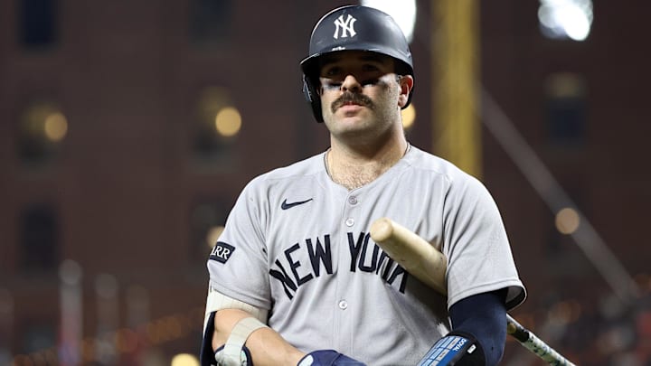 Sep 19, 2025; Baltimore, Maryland, USA; New York Yankees catcher Austin Wells (28) looks on during the eighth inning against the Baltimore Orioles at Oriole Park at Camden Yards. Mandatory Credit: Daniel Kucin Jr.-Imagn Images Sep 19, 2025; Baltimore, Maryland, USA; New York Yankees catcher Austin Wells (28) looks on during the eighth inning against the Baltimore Orioles at Oriole Park at Camden Yards. Mandatory Credit: Daniel Kucin Jr.-Imagn Images