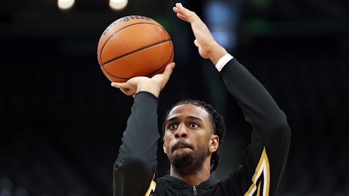 Jan 29, 2026; Washington, District of Columbia, USA; Washington Wizards center Alex Sarr (20) takes a shot before a game against the Milwaukee Bucks at Capital One Arena. Mandatory Credit: Daniel Kucin Jr.-Imagn Images