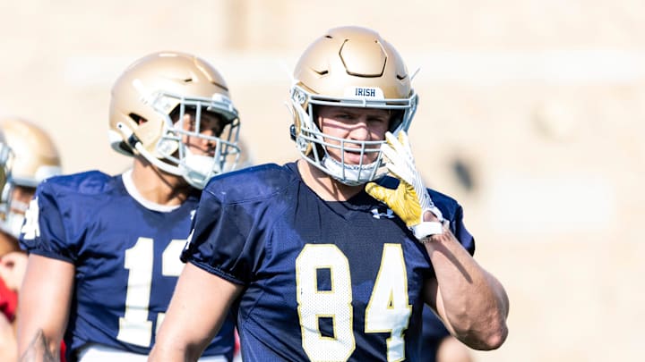 Notre Dame's Kevin Bauman during Notre Dame Fall Camp on Wednesday, July 26, 2023, at Irish Athletics Center in South Bend, Indiana.