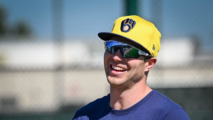 Milwaukee Brewers outfielder Brewer Hicklen during spring training workouts Saturday, February 15, 2025, at the American Family Fields of Phoenix in Phoenix, Arizona.