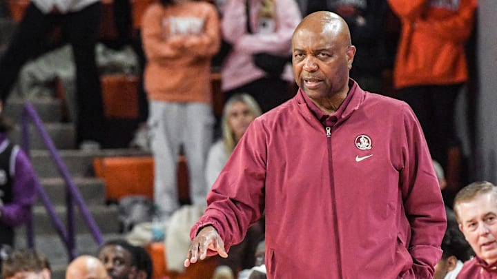 Jan 11, 2025; Clemson, South Carolina, USA; Florida State Seminoles head coach Leonard Hamilton reacts during the second half at Littlejohn Coliseum. Mandatory Credit: Ken Ruinard/USA TODAY Network via Imagn Images Jan 11, 2025; Clemson, South Carolina, USA; Florida State Seminoles head coach Leonard Hamilton reacts during the second half at Littlejohn Coliseum. Mandatory Credit: Ken Ruinard/USA TODAY Network via Imagn Images