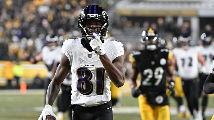 Jan 4, 2026; Pittsburgh, Pennsylvania, USA; Baltimore Ravens wide receiver Devontez Walker (81) reacts after scoring a touchdown against the Pittsburgh Steelers during the first half at Acrisure Stadium. Mandatory Credit: Barry Reeger-Imagn Images Jan 4, 2026; Pittsburgh, Pennsylvania, USA; Baltimore Ravens wide receiver Devontez Walker (81) reacts after scoring a touchdown against the Pittsburgh Steelers during the first half at Acrisure Stadium. Mandatory Credit: Barry Reeger-Imagn Images