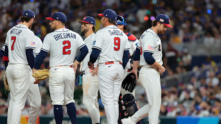 Nolan McLean departs the World Baseball Classic against Venezuela. 